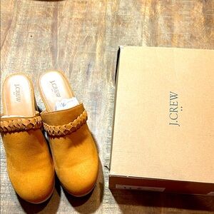 J. Crew Factory Women's Tan Clogs with Braided Detail